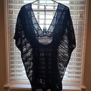 Women’s Black Crocket Beach Coverup